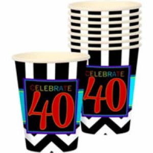 40ans Celebration - Verres 9 oz 8/pqt