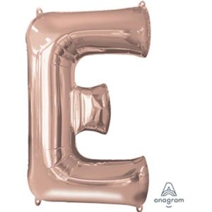 Mylar Lettre E – Rose Or 34 Po.