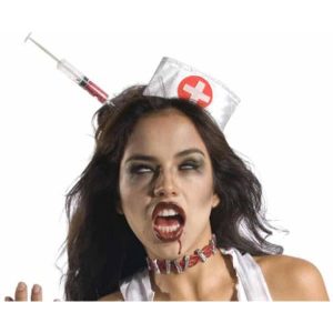 ZOMBIE NURSE HAT W/ SYRIN