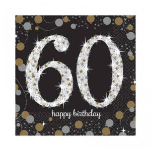 60e Célébration Étincelante - Serviettes Repas 16/pqt