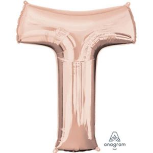 Mylar Lettre T – Rose Or 34 Po.