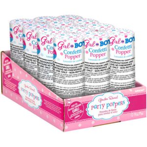 Gender Reveal Fille Lance Confettis 12/pqt