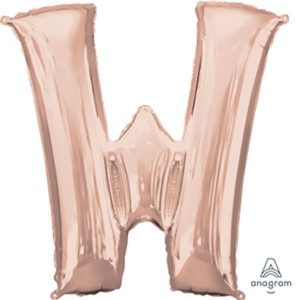 Mylar Lettre W – Rose Or 34 Po.