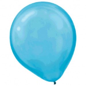 Ballons Latex 12 Po. 72/pqt Bleu Caraïbe Perlé