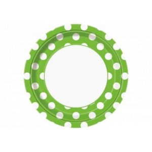 ASSIETTE 9'' A POIS 8/pqt