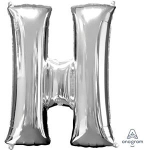 Mylar Lettre H - Argent 34 Po.
