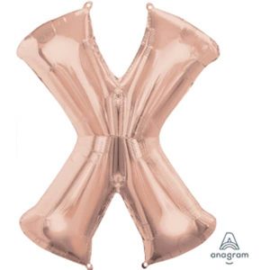 Mylar Lettre X – Rose Or 34 Po.