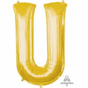 Mylar Lettre U – Or 16 Po.