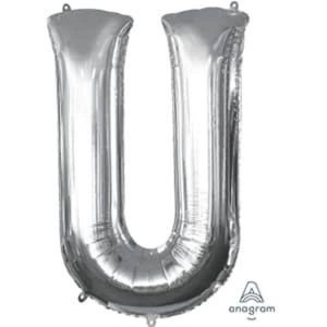 Mylar Lettre U – Argenté 16 Po.