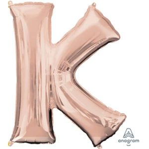 Mylar Lettre K – Rose Or 16 Po.