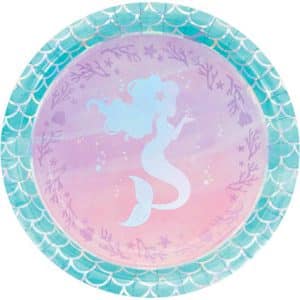 Sirène Brillante- Assiettes 9 Po. 8 par pqt