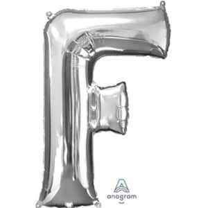 Mylar Lettre F – Argenté 16 Po.