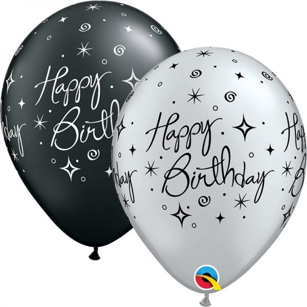 B.11'' BIRTHDAY ARGENT/NOIR P/50