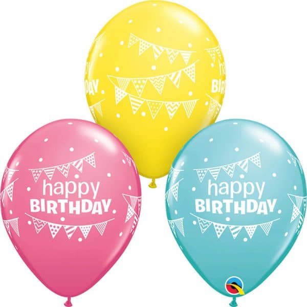 B.11'' H.BIRTHDAY BANNIERE&POIS P/50