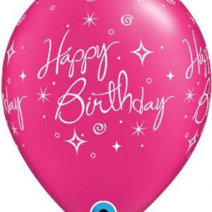 B.11'' HAPPY BIRTHDAY MAGENTA PERLE P/50